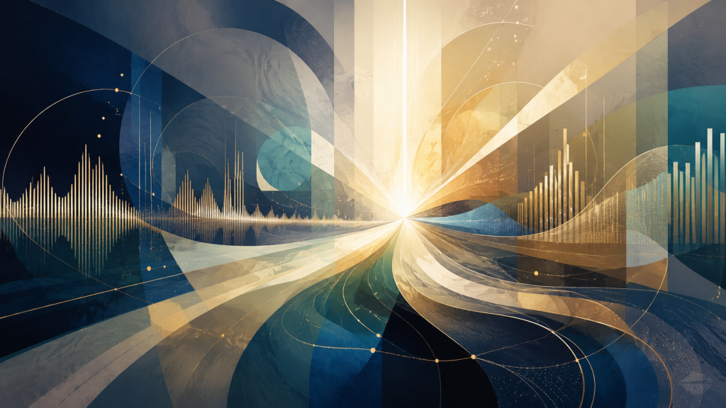 Abstract artwork representing the future of Christian worship, bringing together theological research, musical practice and local church experience.